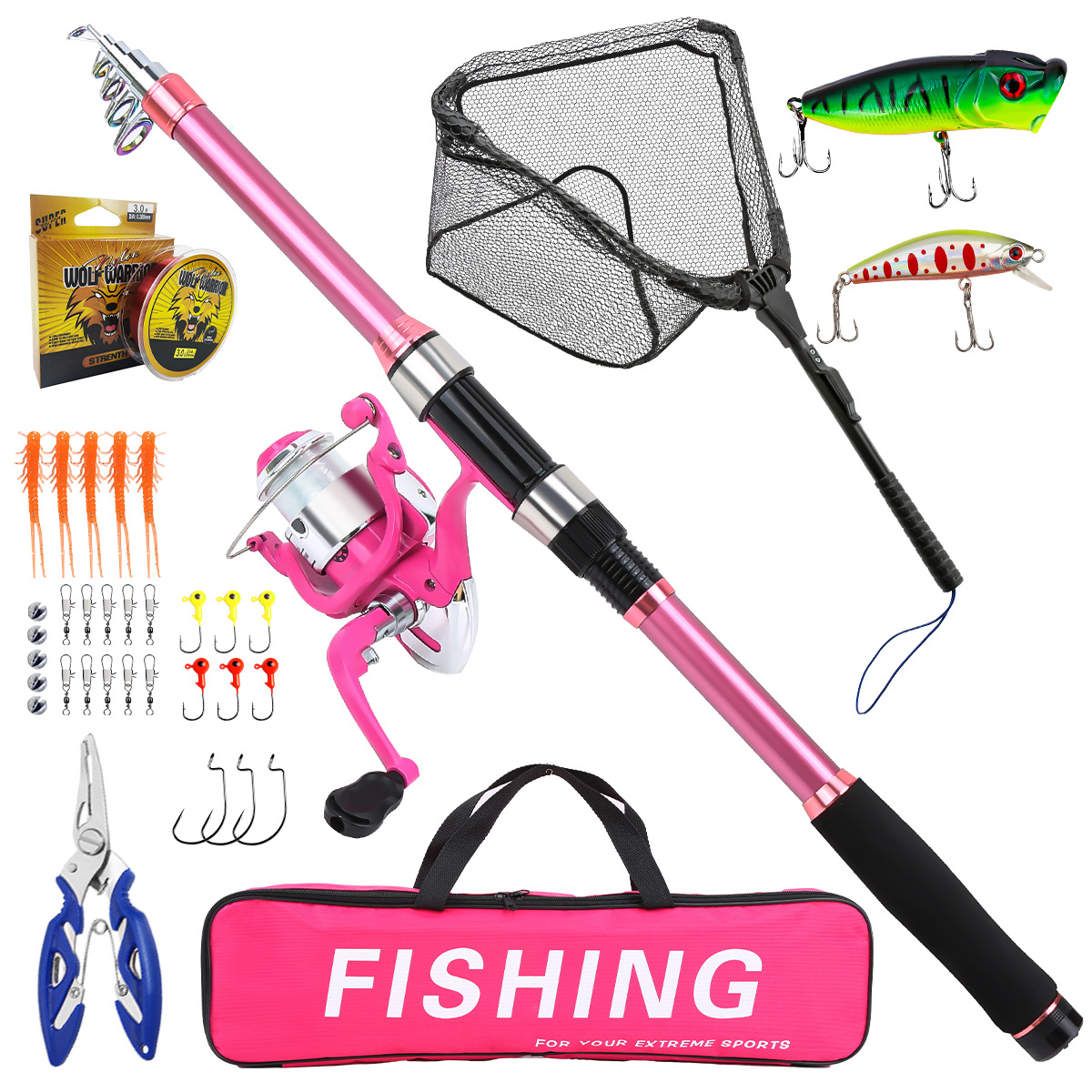 Fishing Rod Spinning - Teleskopik Olta ve Spin Makarası, Yemler,